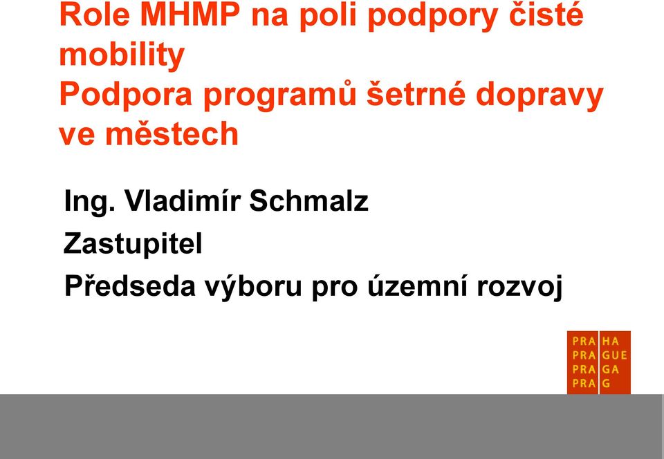 dopravy ve městech Ing.