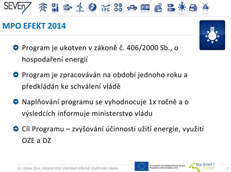 schválení vládě Naplňování programu se vyhodnocuje 1x ročně a o výsledcích informuje