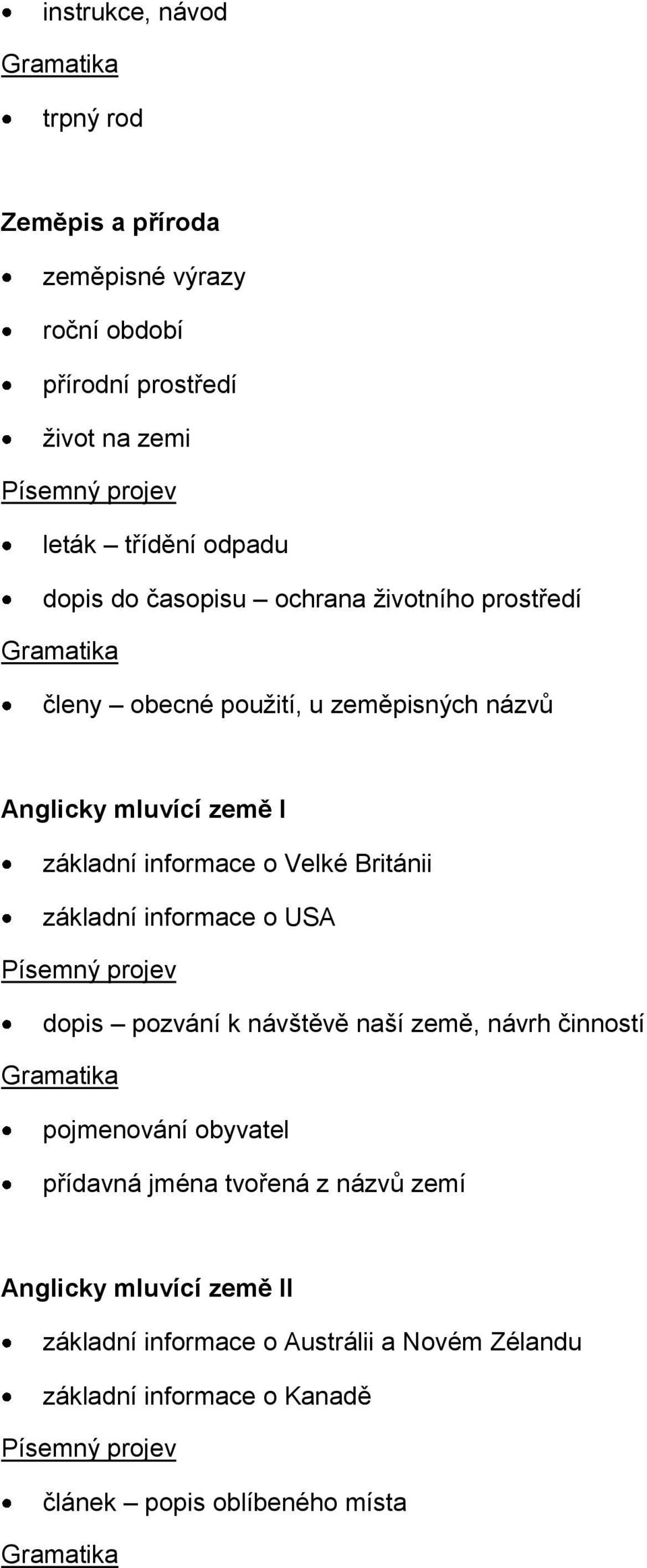 Británii základní informace o USA dopis pozvání k návštěvě naší země, návrh činností pojmenování obyvatel přídavná jména tvořená z