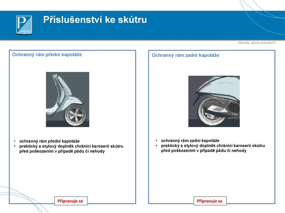 skútru před poškozením v případě pádu či nehody ochranný rám zadní kapotáže praktický a