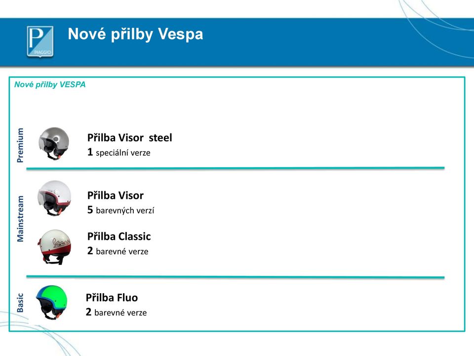 speciální verze Přilba Visor 5 barevných verzí