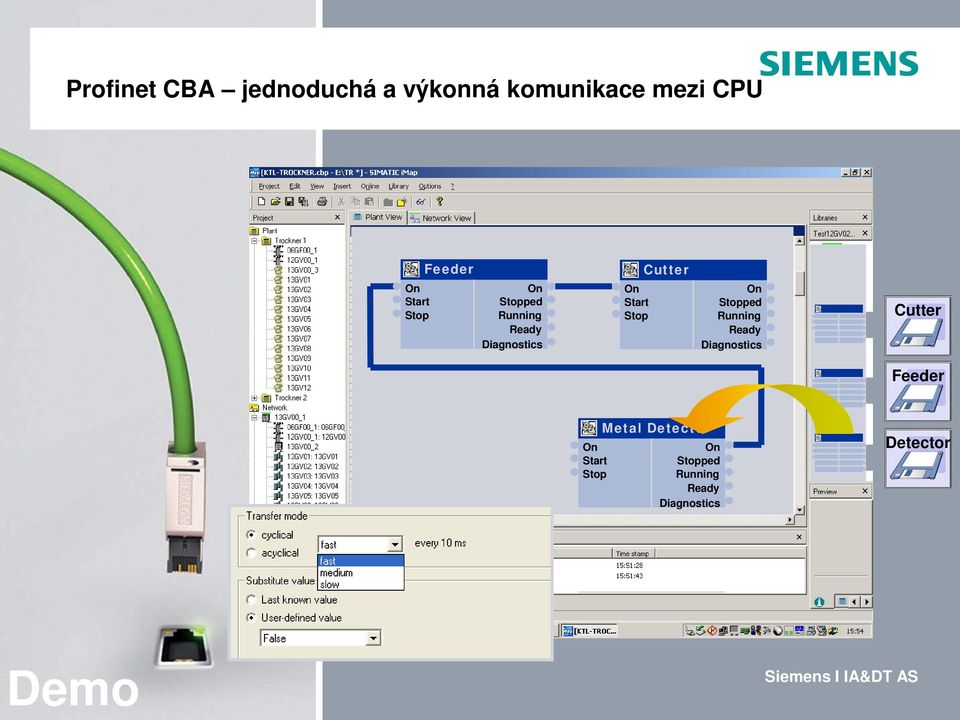 Diagnostics Cutter Start Stop Stopped Running Ready Diagnostics Cutter