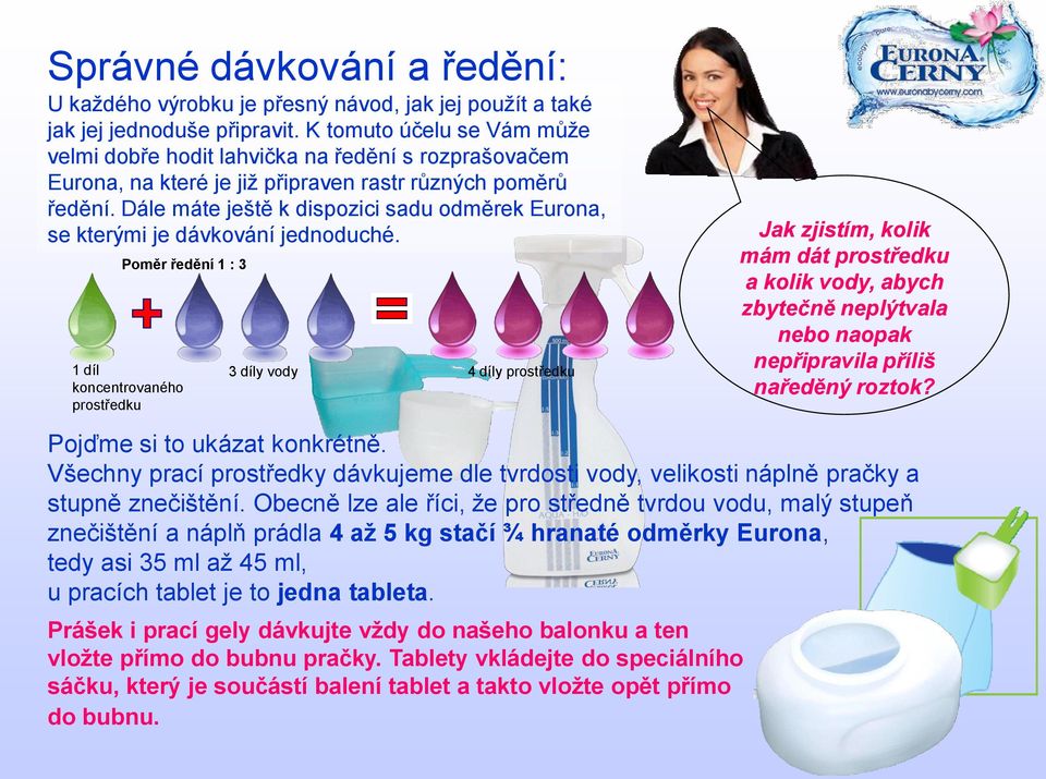 Dále máte ještě k dispozici sadu odměrek Eurona, se kterými je dávkování jednoduché.