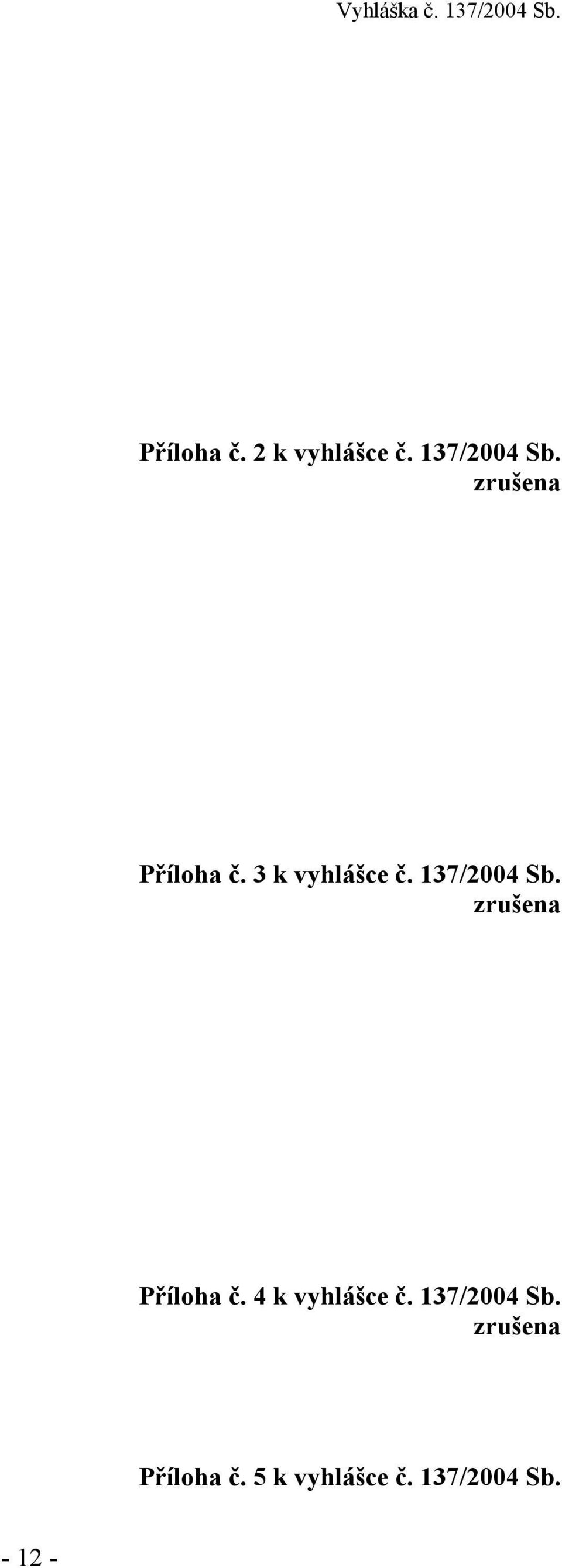 a Příloha č. 4 k vyhlášce č. 137/2004 Sb.