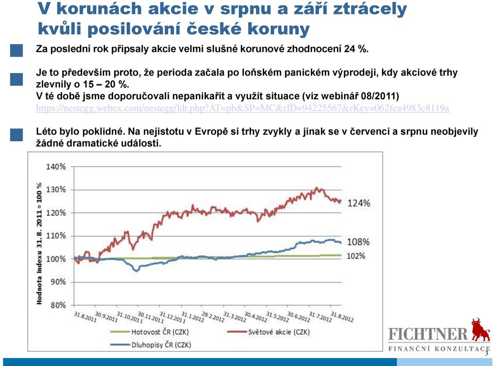 V té době jsme doporučovali nepanikařit a využít situace (viz webinář 08/2011) https://nestegg.webex.com/nestegg/ldr.php?