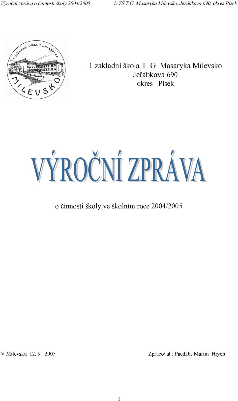 Písek o činnosti školy ve školním roce