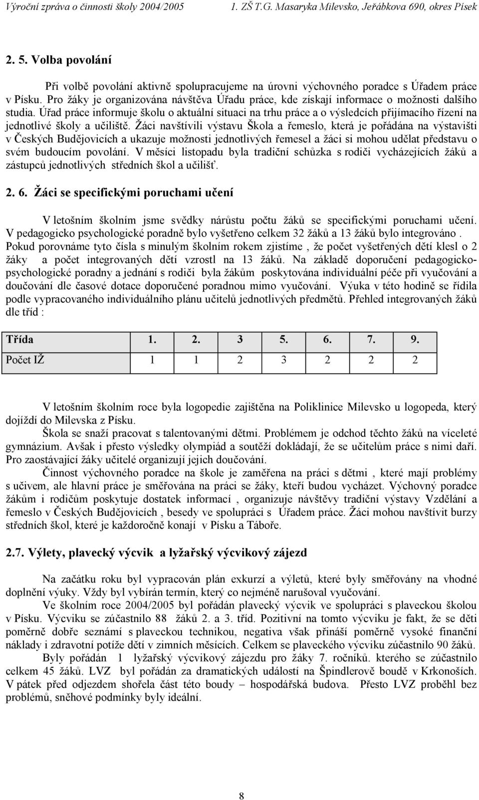 Úřad práce informuje školu o aktuální situaci na trhu práce a o výsledcích přijímacího řízení na jednotlivé školy a učiliště.