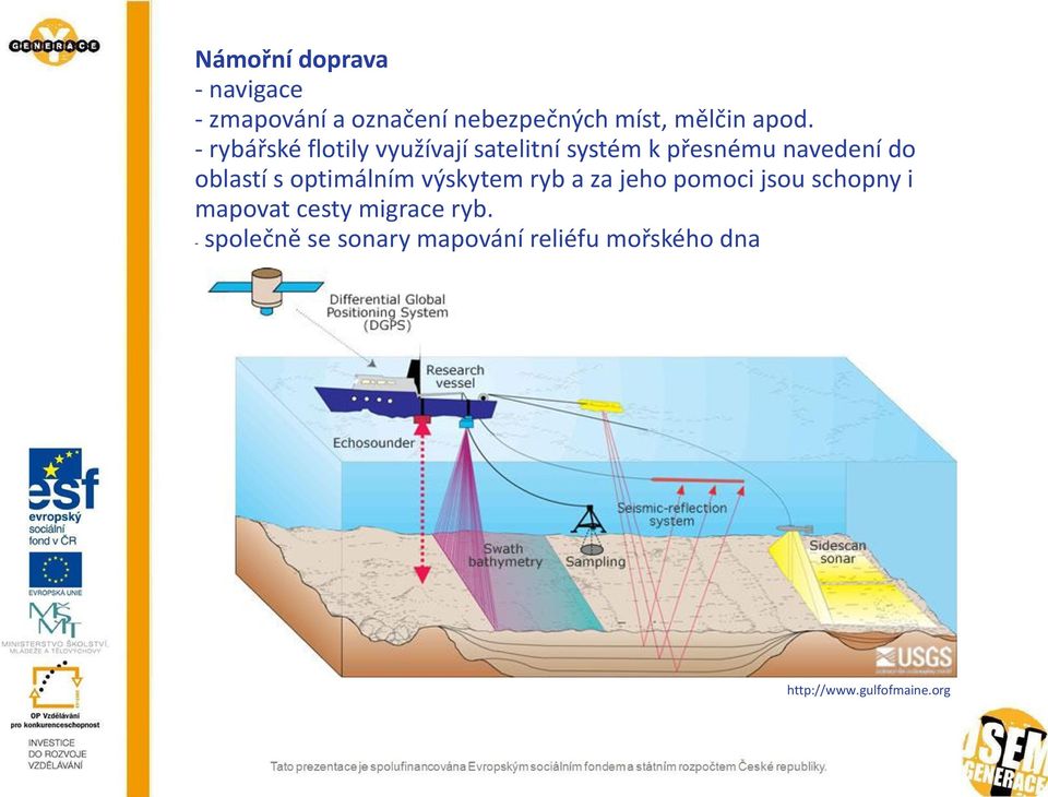 optimálním výskytem ryb a za jeho pomoci jsou schopny i mapovat cesty migrace