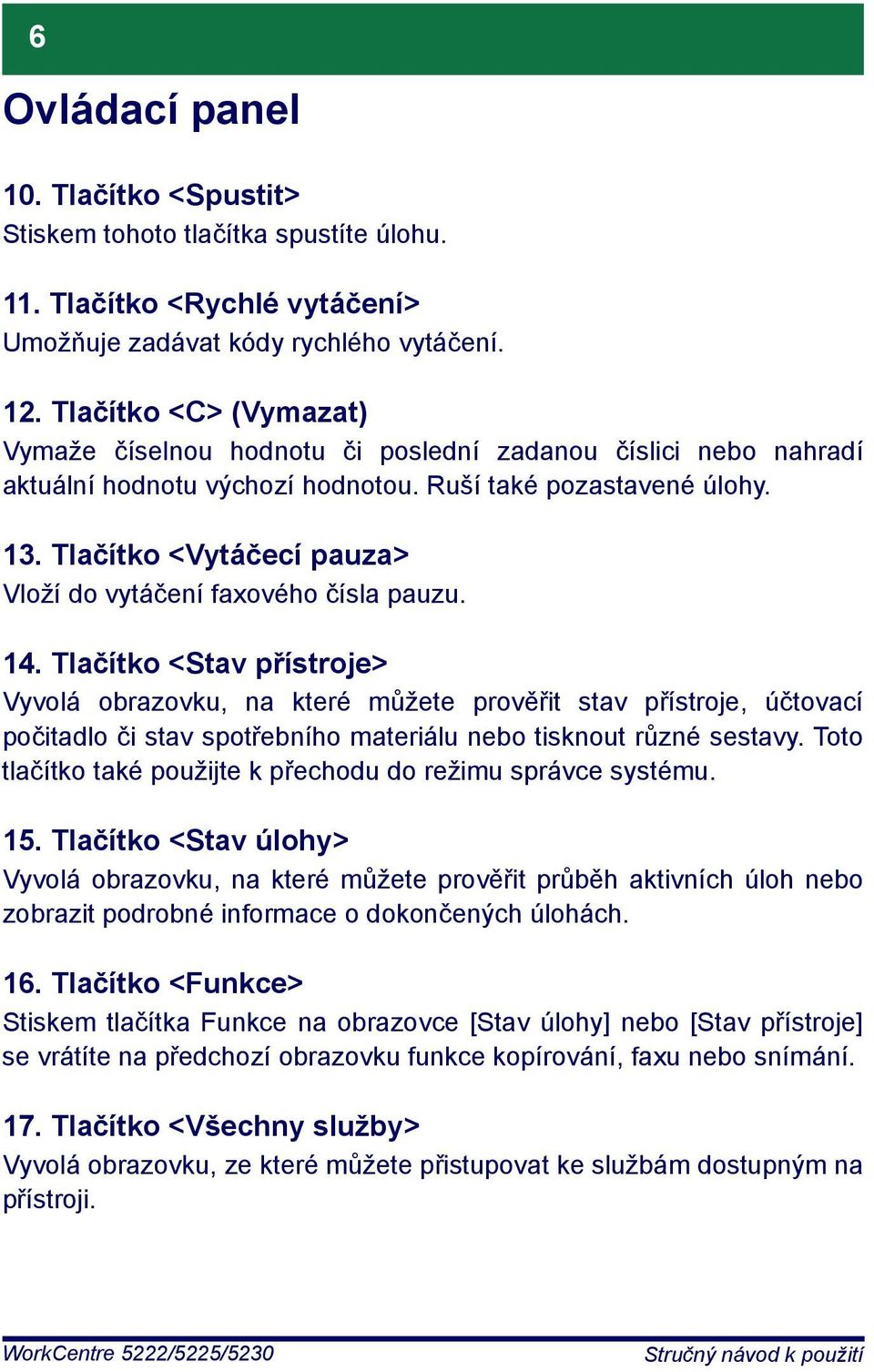 Tlačítko <Vytáčecí pauza> Vloží do vytáčení faxového čísla pauzu. 14.