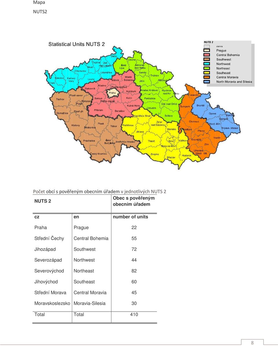 55 Jihozápad Southwest 72 Severozápad Northwest 44 Severovýchod Northeast 82 Jihovýchod