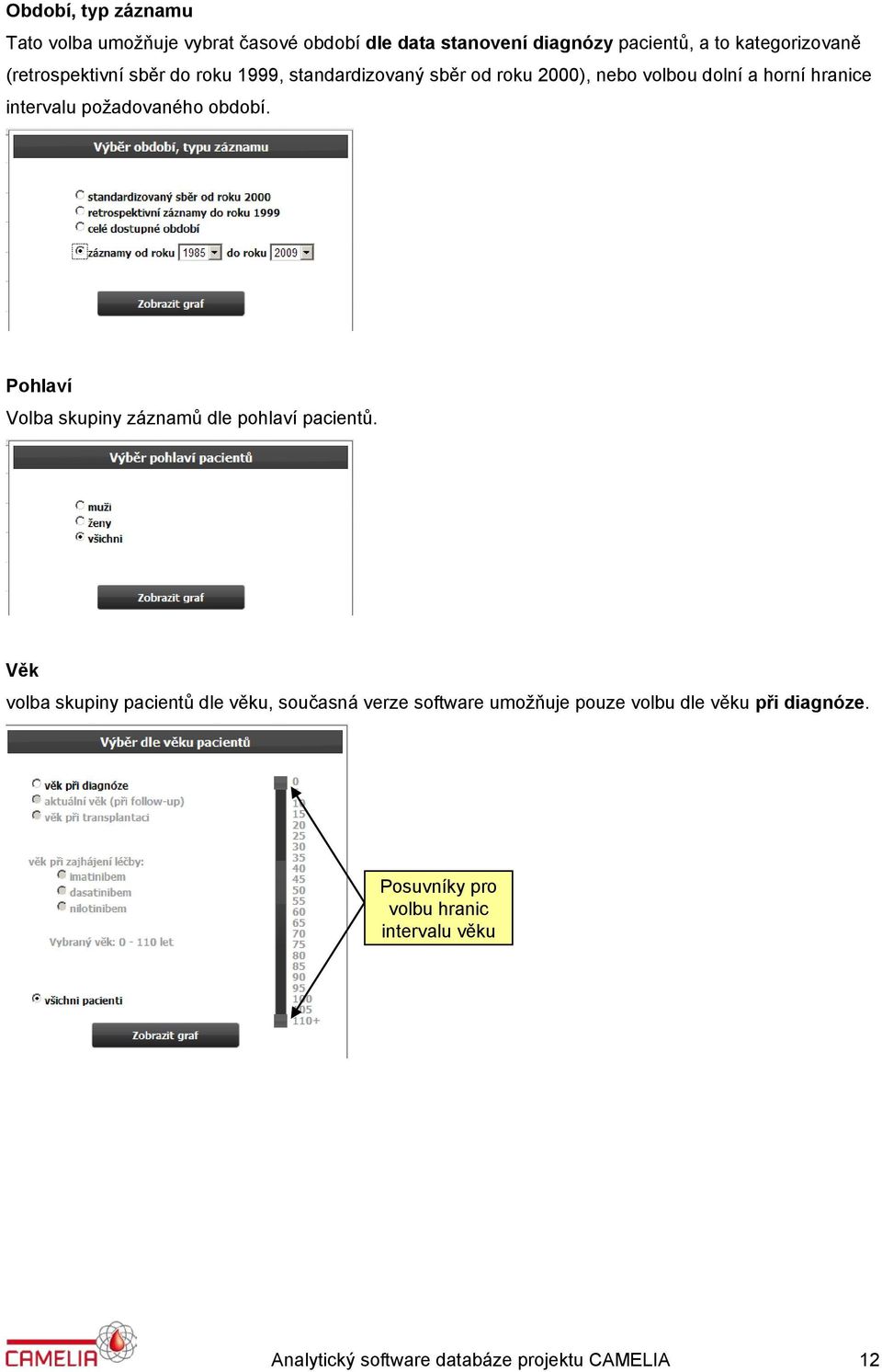 požadovaného období. Pohlaví Volba skupiny záznamů dle pohlaví pacientů.