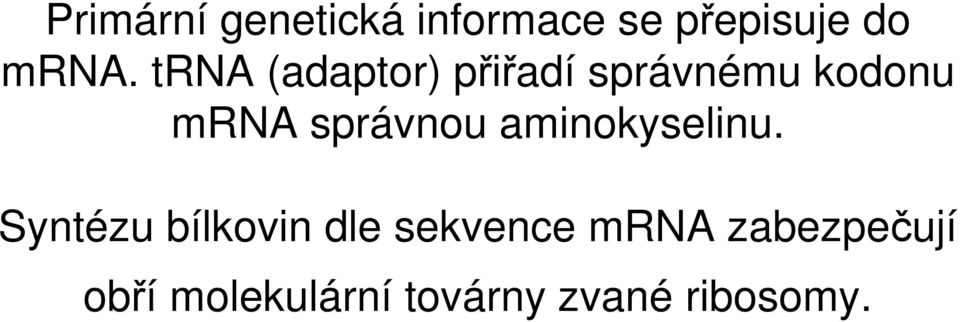 správnou aminokyselinu.