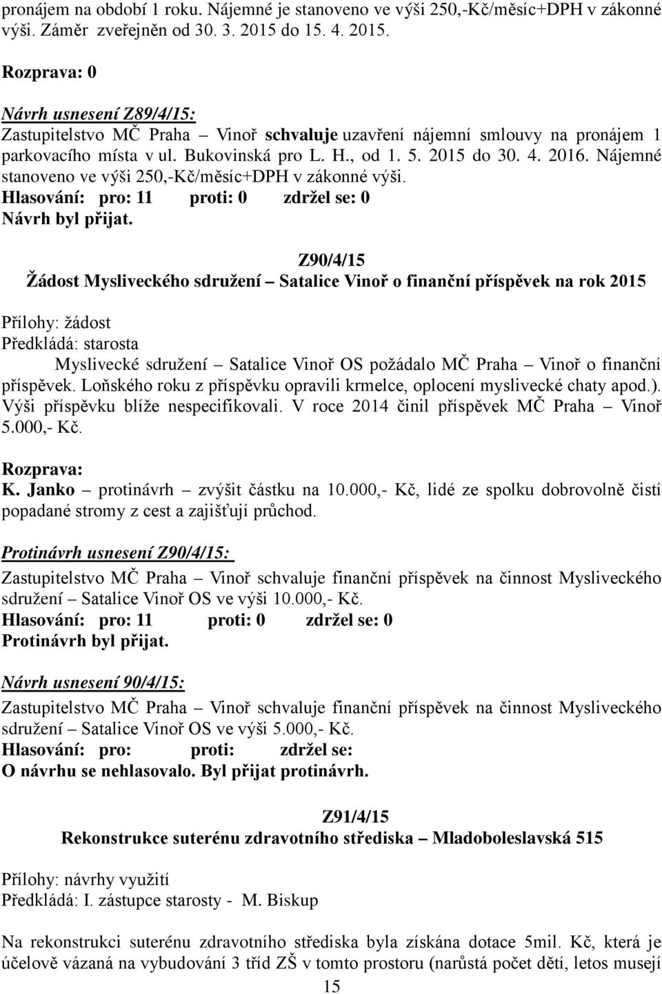 Nájemné stanoveno ve výši 250,-Kč/měsíc+DPH v zákonné výši.