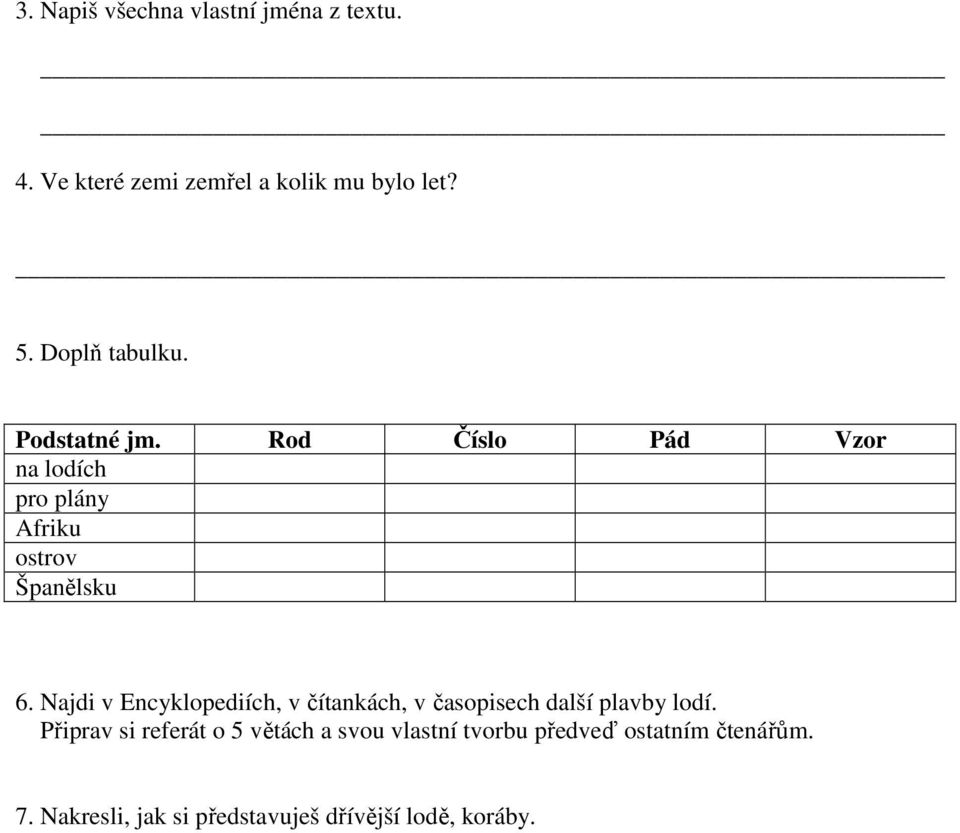 Najdi v Encyklopediích, v čítankách, v časopisech další plavby lodí.