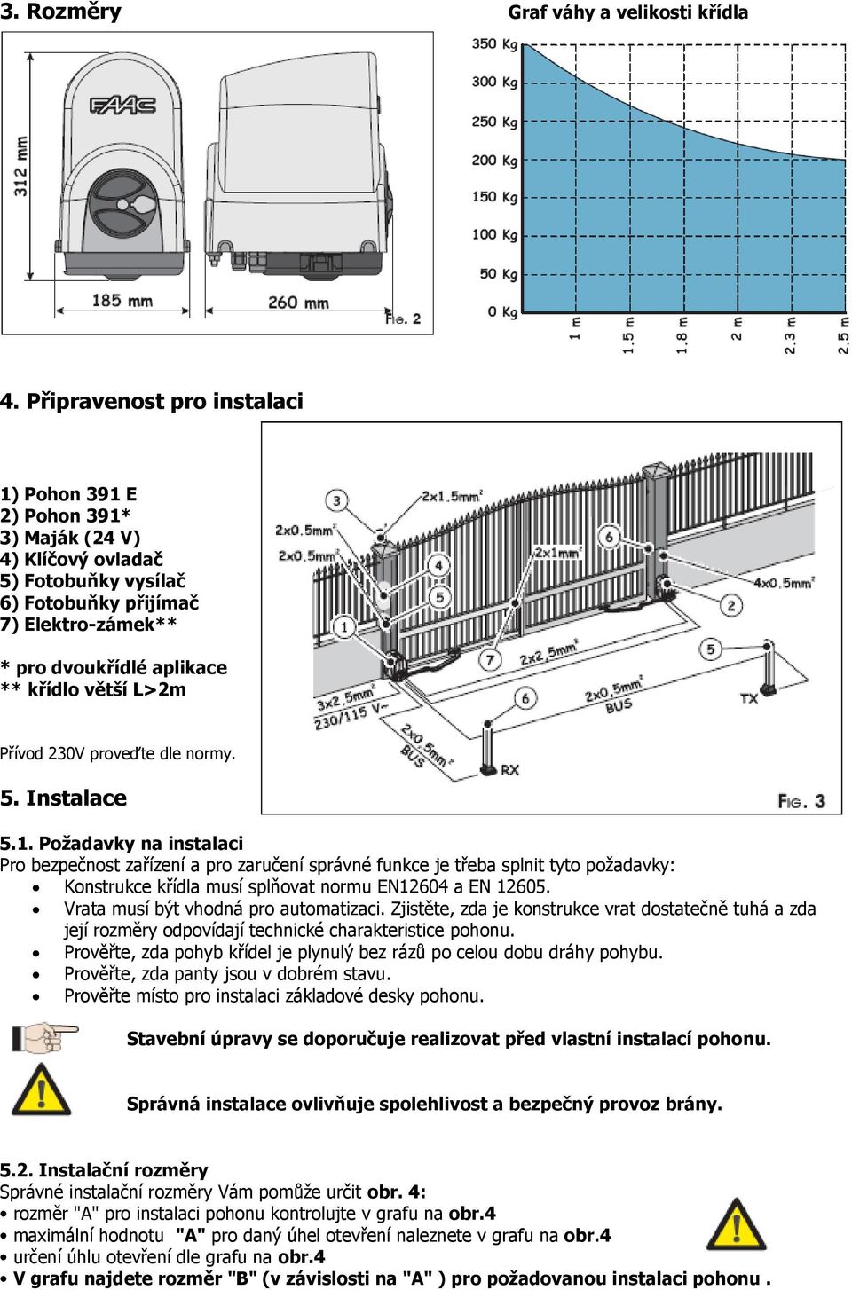 Přívod 230V proveďte dle normy. 5. Instalace 5.1.