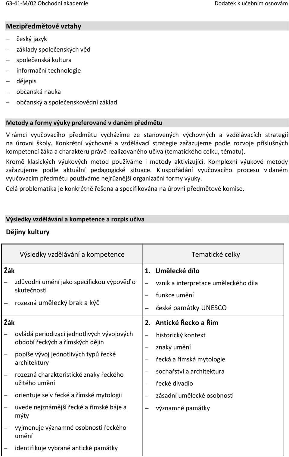 Konkrétní výchovné a vzdělávací strategie zařazujeme podle rozvoje příslušných kompetencí žáka a charakteru právě realizovaného učiva (tematického celku, tématu).