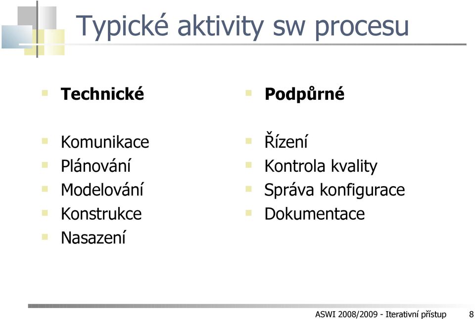 Modelování Správa konfigurace Konstrukce