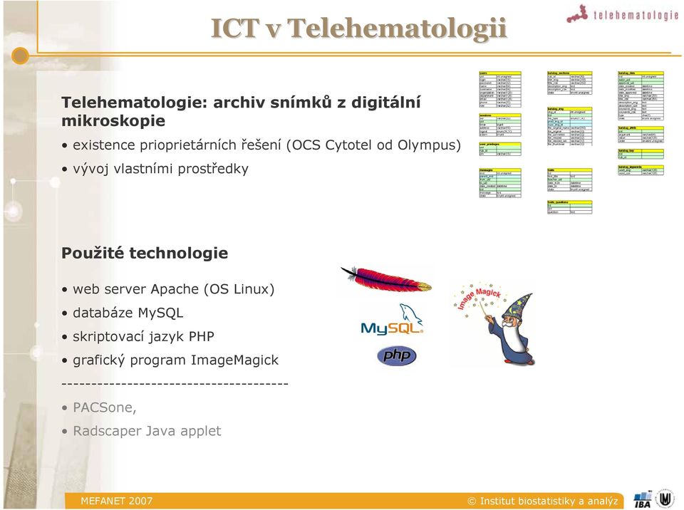 technologie web server Apache (OS Linux) databáze MySQL skriptovací jazyk PHP grafický