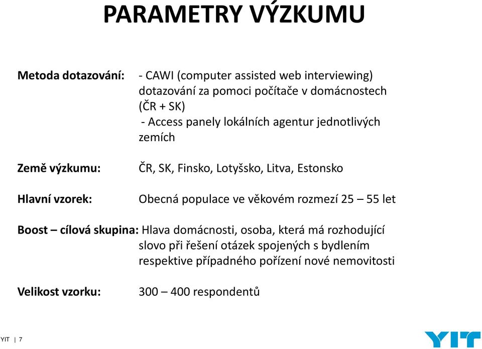 Estonsko Obecná populace ve věkovém rozmezí 25 55 let Boost cílová skupina:hlava domácnosti, osoba, která má rozhodující