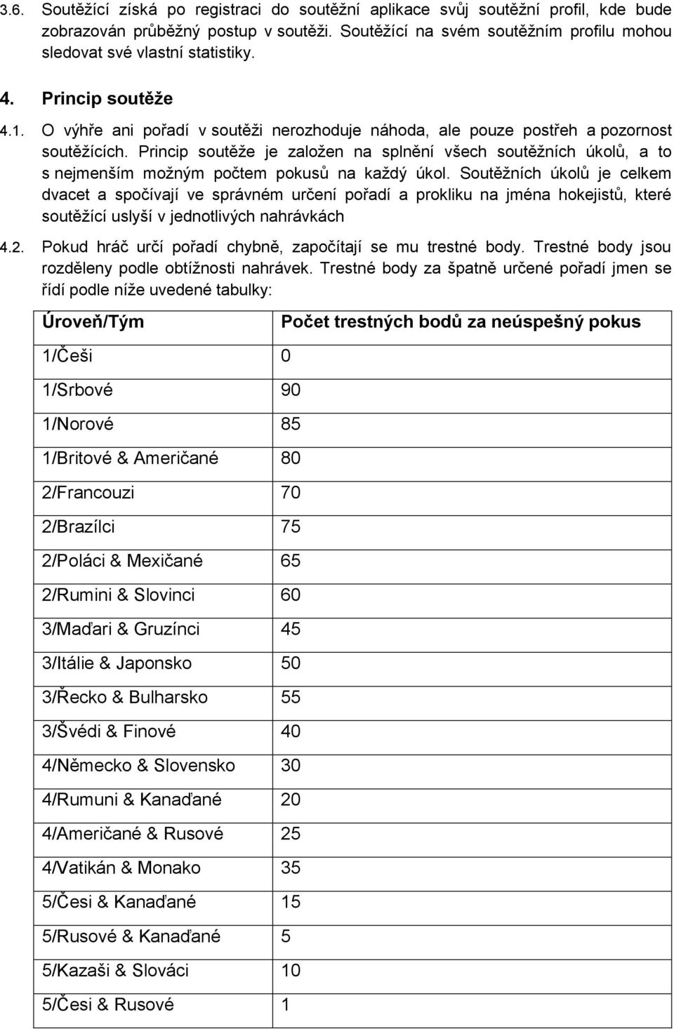 Princip soutěže je založen na splnění všech soutěžních úkolů, a to s nejmenším možným počtem pokusů na každý úkol.