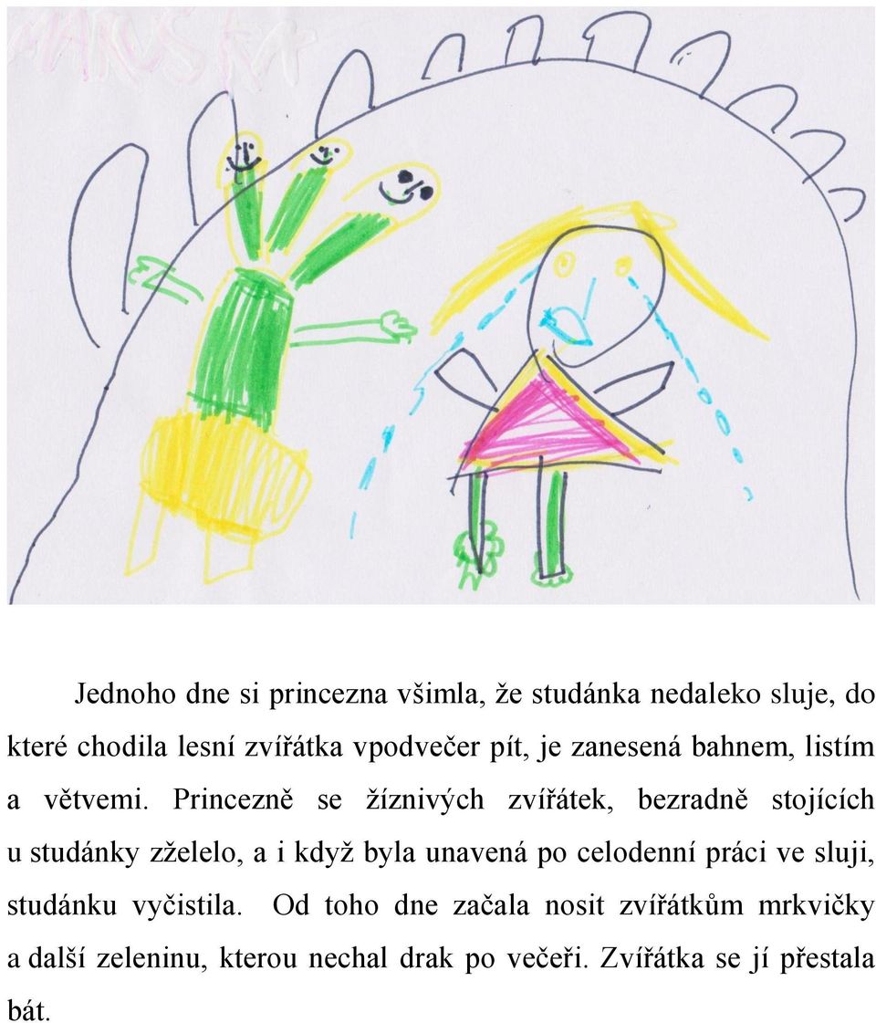 Princezně se žíznivých zvířátek, bezradně stojících u studánky zželelo, a i když byla unavená po