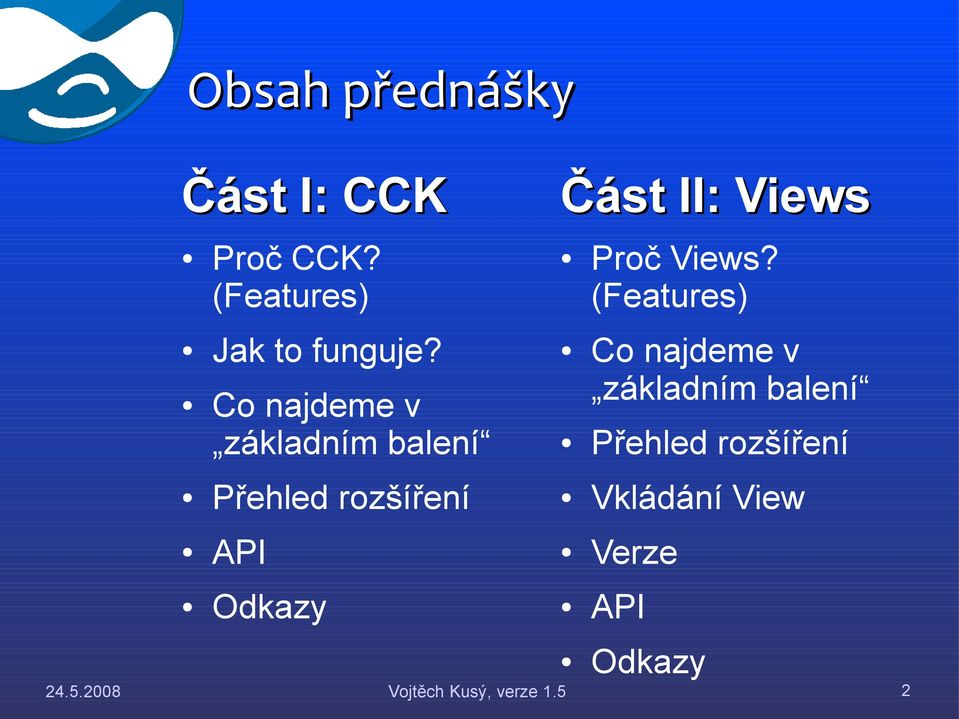 Co najdeme v základním balení Přehled rozšíření API Odkazy 24.5.