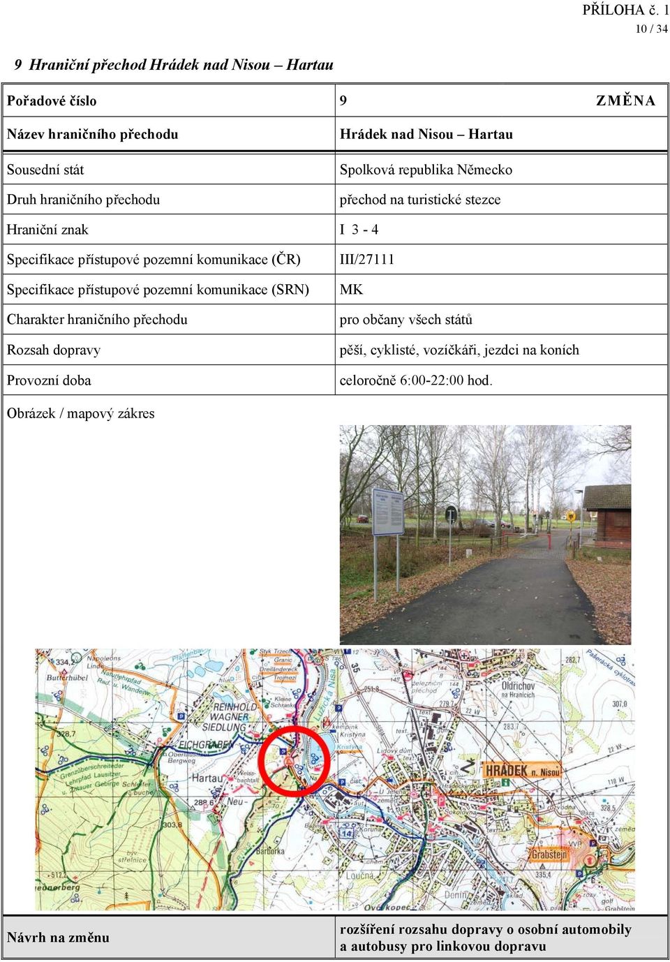 komunikace (SRN) III/27111 pěší, cyklisté, vozíčkáři, jezdci na koních celoročně 6:00-22:00