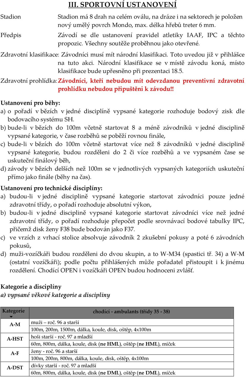 Toto uvedou již v přihlášce na tuto akci. Národní klasifikace se v místě závodu koná, místo klasifikace bude upřesněno při prezentaci 18.5.