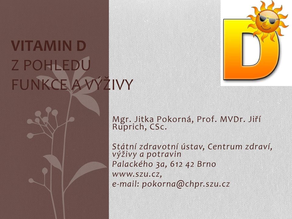 Státní zdravotní ústav, Centrum zdraví, výživy a