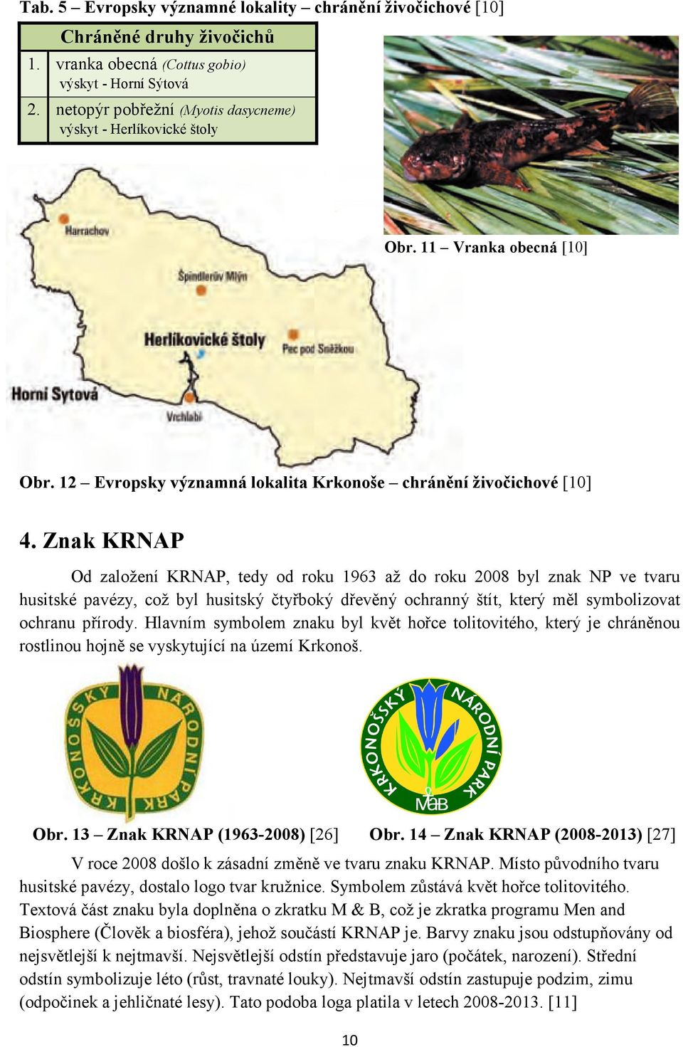 Znak KRNAP Od založení KRNAP, tedy od roku 1963 až do roku 2008 byl znak NP ve tvaru husitské pavézy, což byl husitský čtyřboký dřevěný ochranný štít, který měl symbolizovat ochranu přírody.