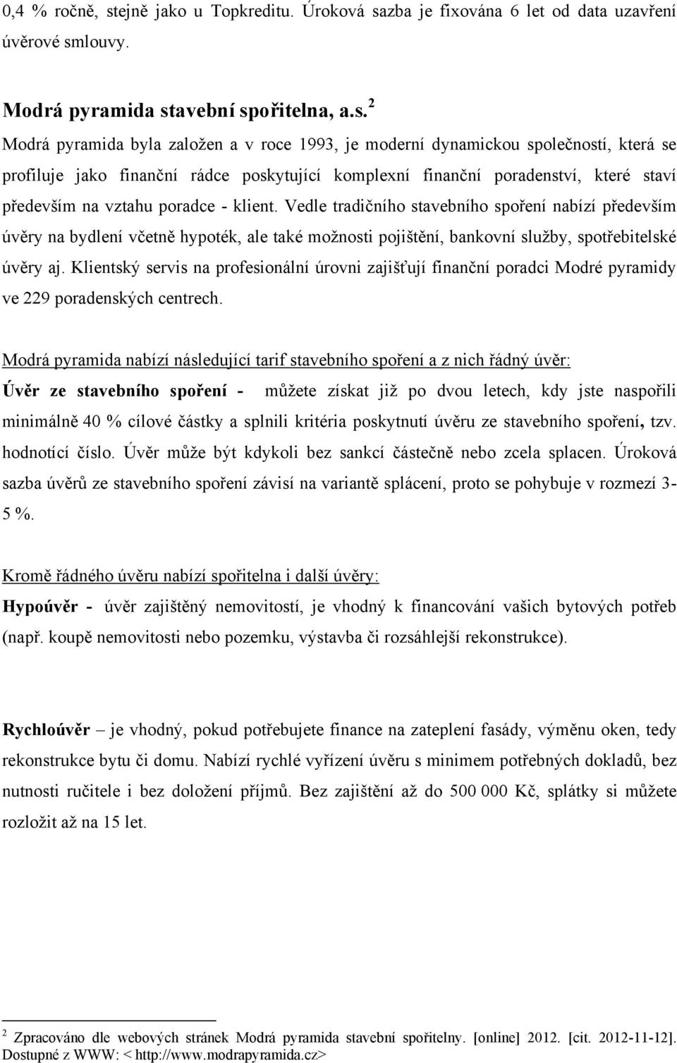 zba je fixována 6 let od data uzavření úvěrové sm