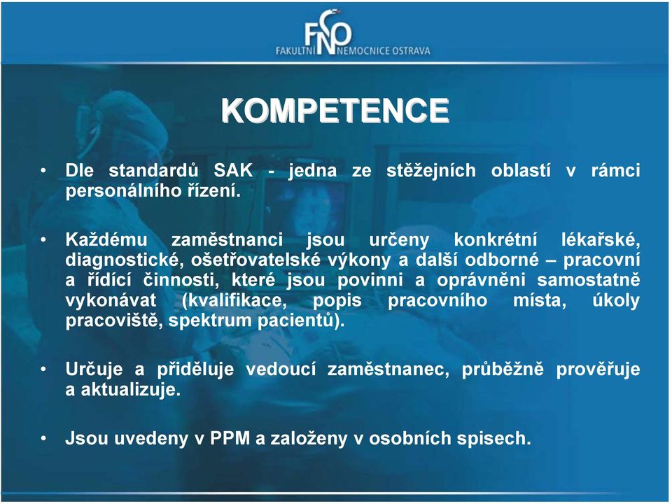 řídící činnosti, které jsou povinni a oprávněni samostatně vykonávat (kvalifikace, popis pracovního místa, úkoly