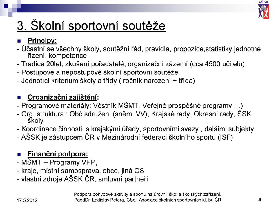 prospěšné programy ) - Org. struktura : Obč.