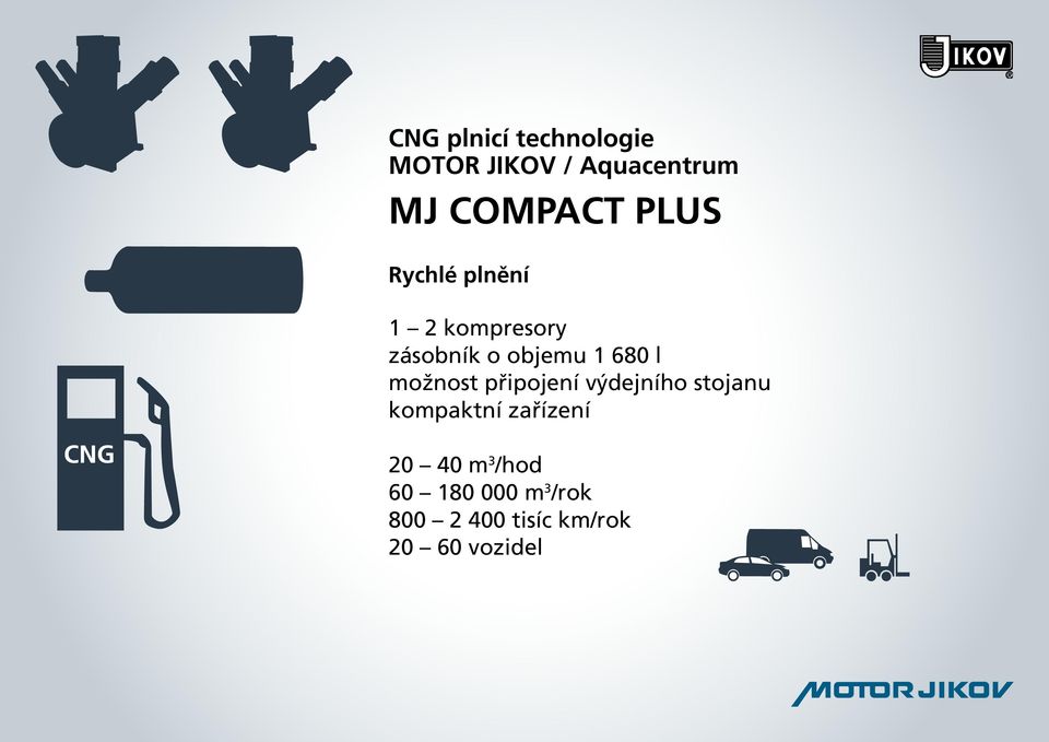 možnost připojení výdejního stojanu kompaktní zařízení CNG 20