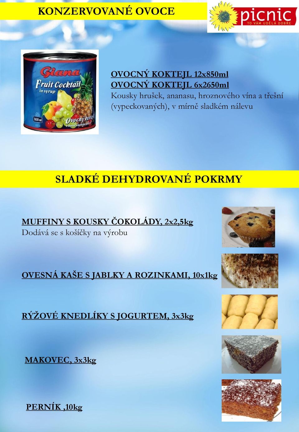 DEHYDROVANÉ POKRMY MUFFINY S KOUSKY ČOKOLÁDY, 2x2,5kg Dodává se s košíčky na výrobu