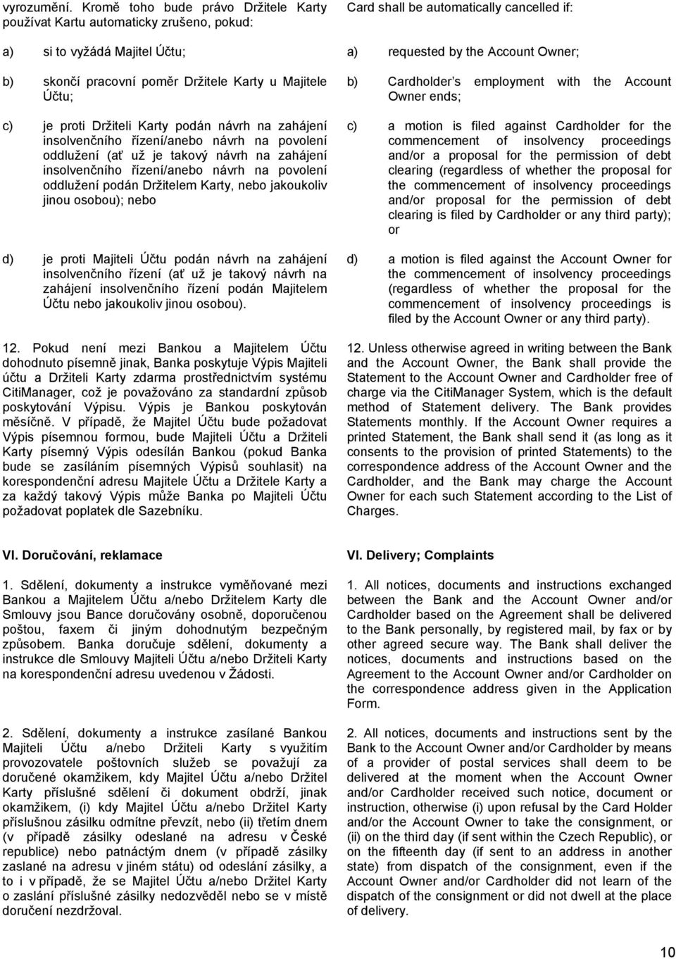 návrh na zahájení insolvenčního řízení/anebo návrh na povolení oddlužení (ať už je takový návrh na zahájení insolvenčního řízení/anebo návrh na povolení oddlužení podán Držitelem Karty, nebo