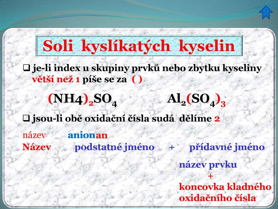 jsou-li obě oxidační čísla sudá dělíme 2 název anion an Název