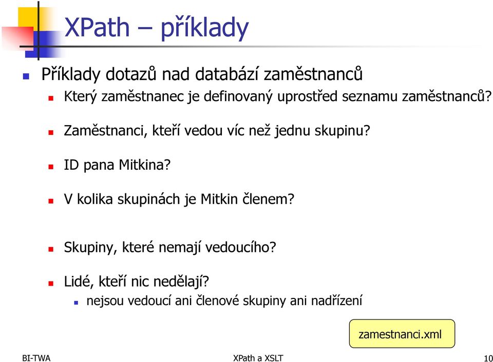 ID pana Mitkina? V kolika skupinách je Mitkin členem? Skupiny, které nemají vedoucího?