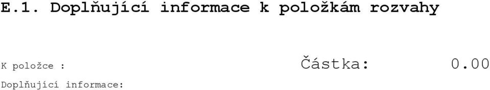 rozvahy K položce :