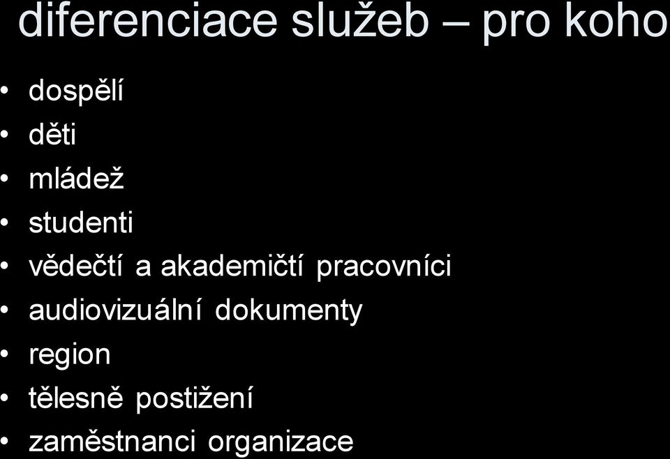 akademičtí pracovníci audiovizuální