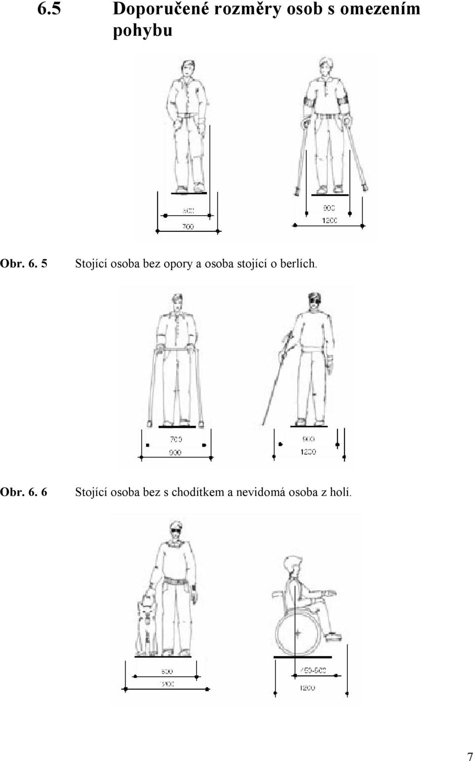 5 Stojící osoba bez opory a osoba stojící o