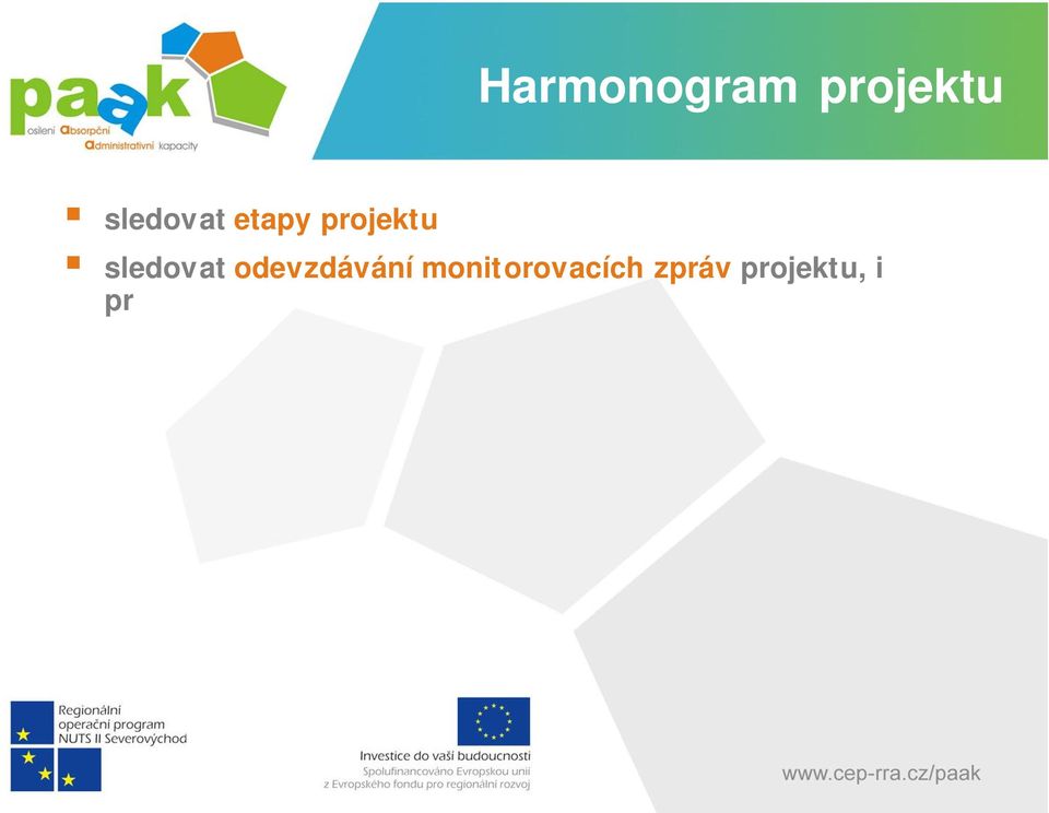 kontrolním dn m projektu zm ny aktivit projektu hlásí se v rámci monitorovacích zpráv ukon ení projektu