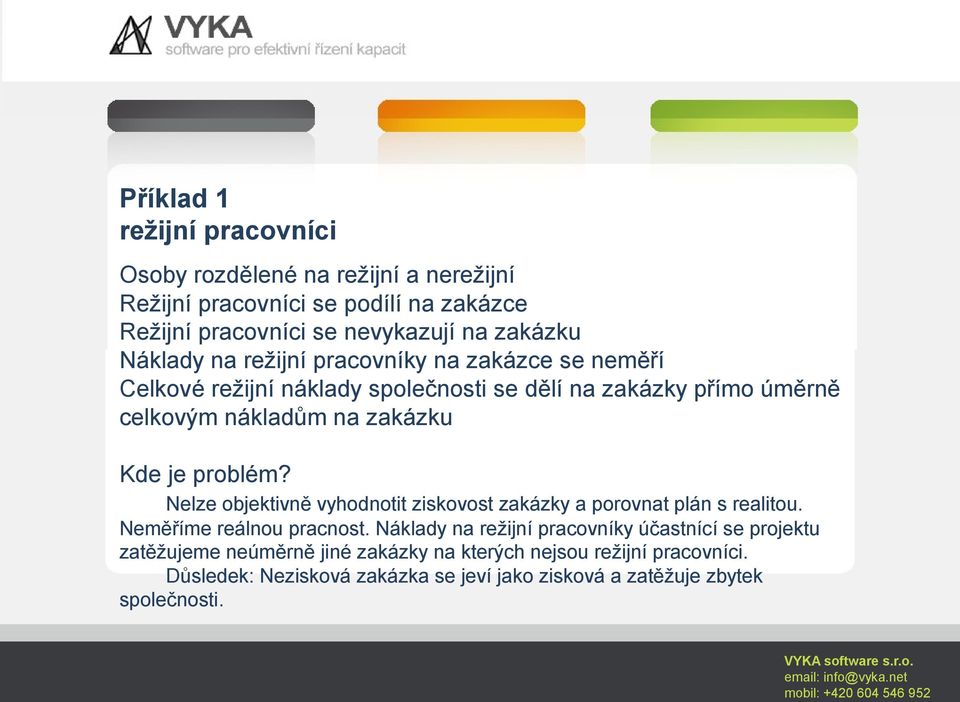 problém? Nelze objektivně vyhodnotit ziskovost zakázky a porovnat plán s realitou. Neměříme reálnou pracnost.