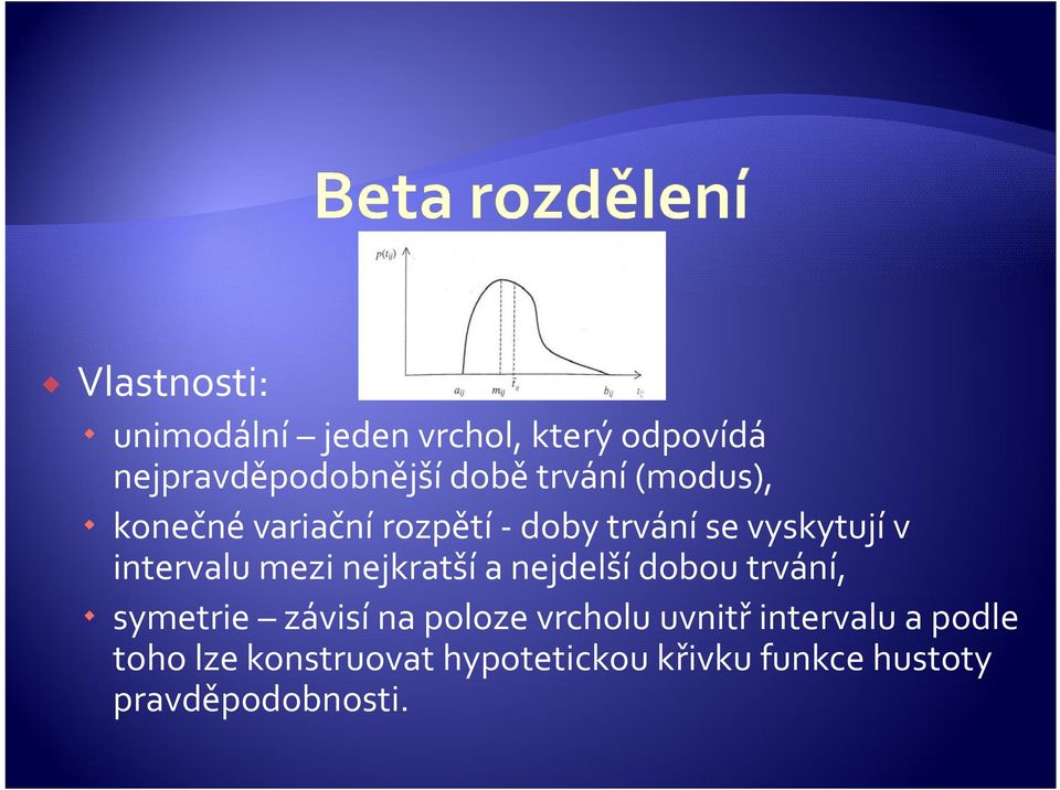 mezi nejkratší a nejdelší dobou trvání, symetrie závisí na poloze vrcholu uvnitř