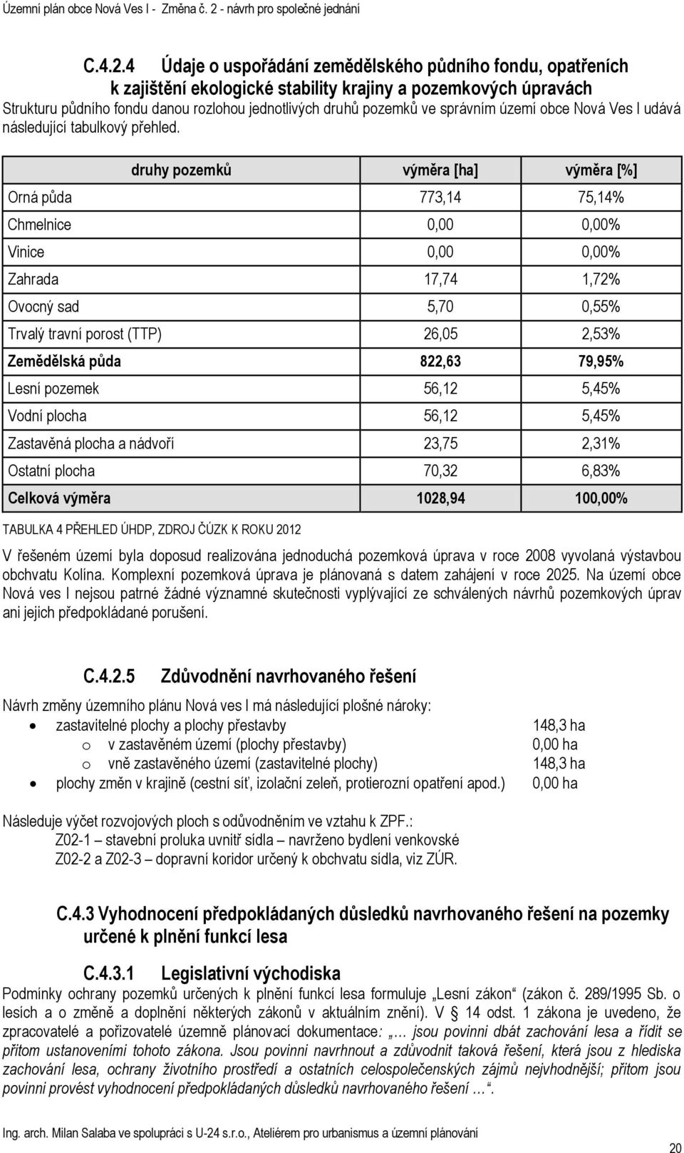 správním území obce Nová Ves I udává následující tabulkový přehled.