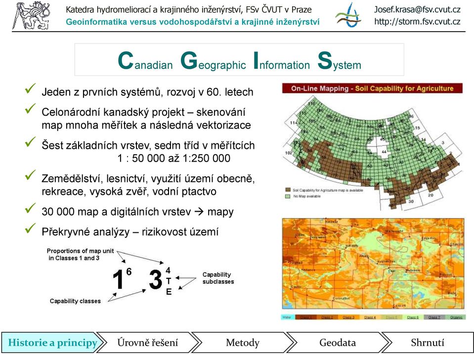 základních vrstev, sedm tříd v měřítcích 1 : 50 000 až 1:250 000 Zemědělství, lesnictví, využití