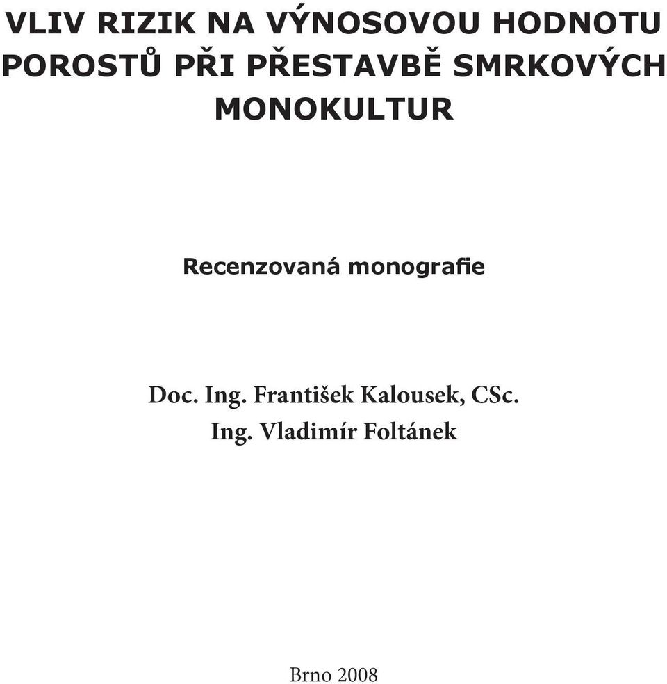 Recenzovaná monografie Doc. Ing.