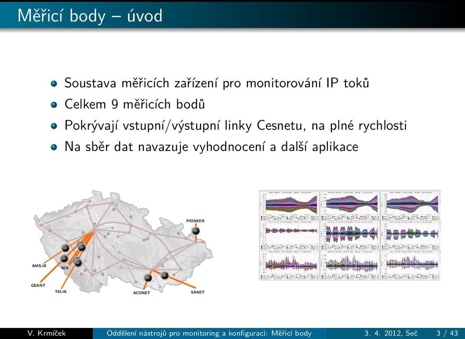 dat navazuje vyhodnocení a další aplikace PIONEER AMS-IX NIX GEANT TELIA ACONET