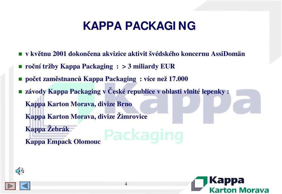 17.000 závody Kappa Packaging v eské republice v oblasti vlnité lepenky : Kappa Karton