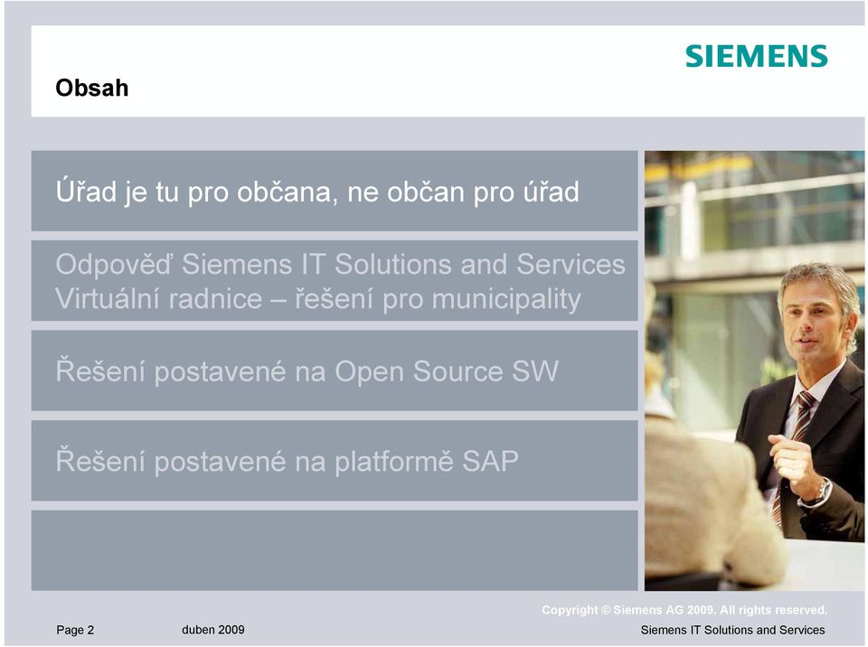 municipality Řešení postavené na Open Source SW Řešení